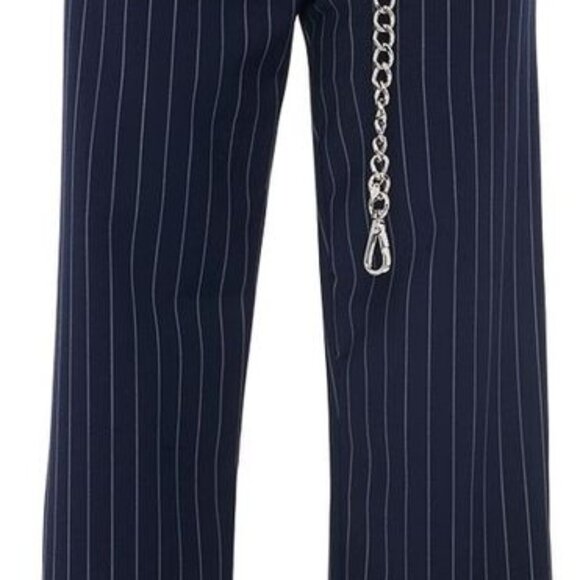 Miaou Tommy Pinstripe Straight Leg Pant with Chain Belt - Picture 2 of 4
